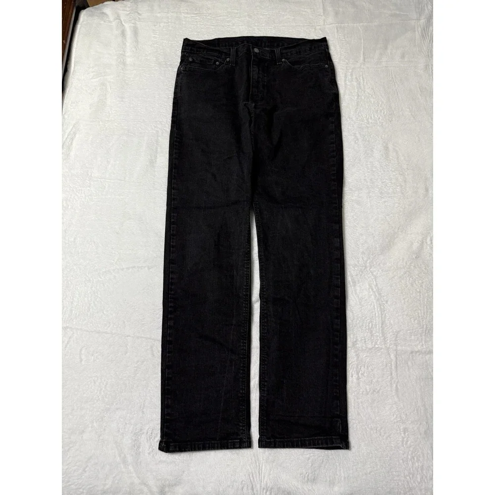 Levis‎ 541 Jeans Mens 34x33 Athletic Tapered Mid Rise Dark Wash Black Denim